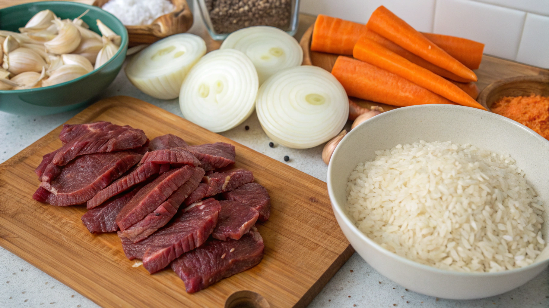 Comment le BOEUF AUX OIGNONS RIZ devient ultime 2 BOEUF AUX OIGNONS RIZ ingrediants