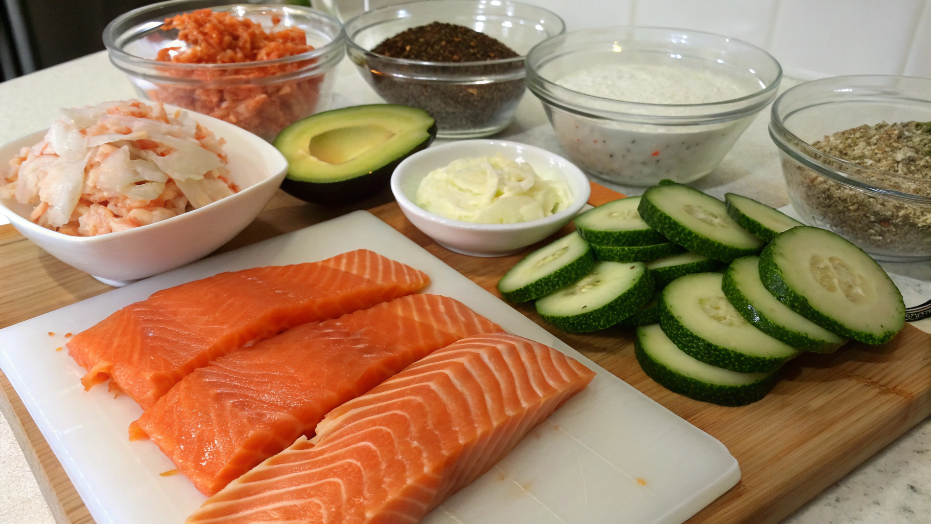 Comment faire un CALIFORNIA SAUMON SPICY au top ? 2 CALIFORNIA SAUMON SPICY ingrediants
