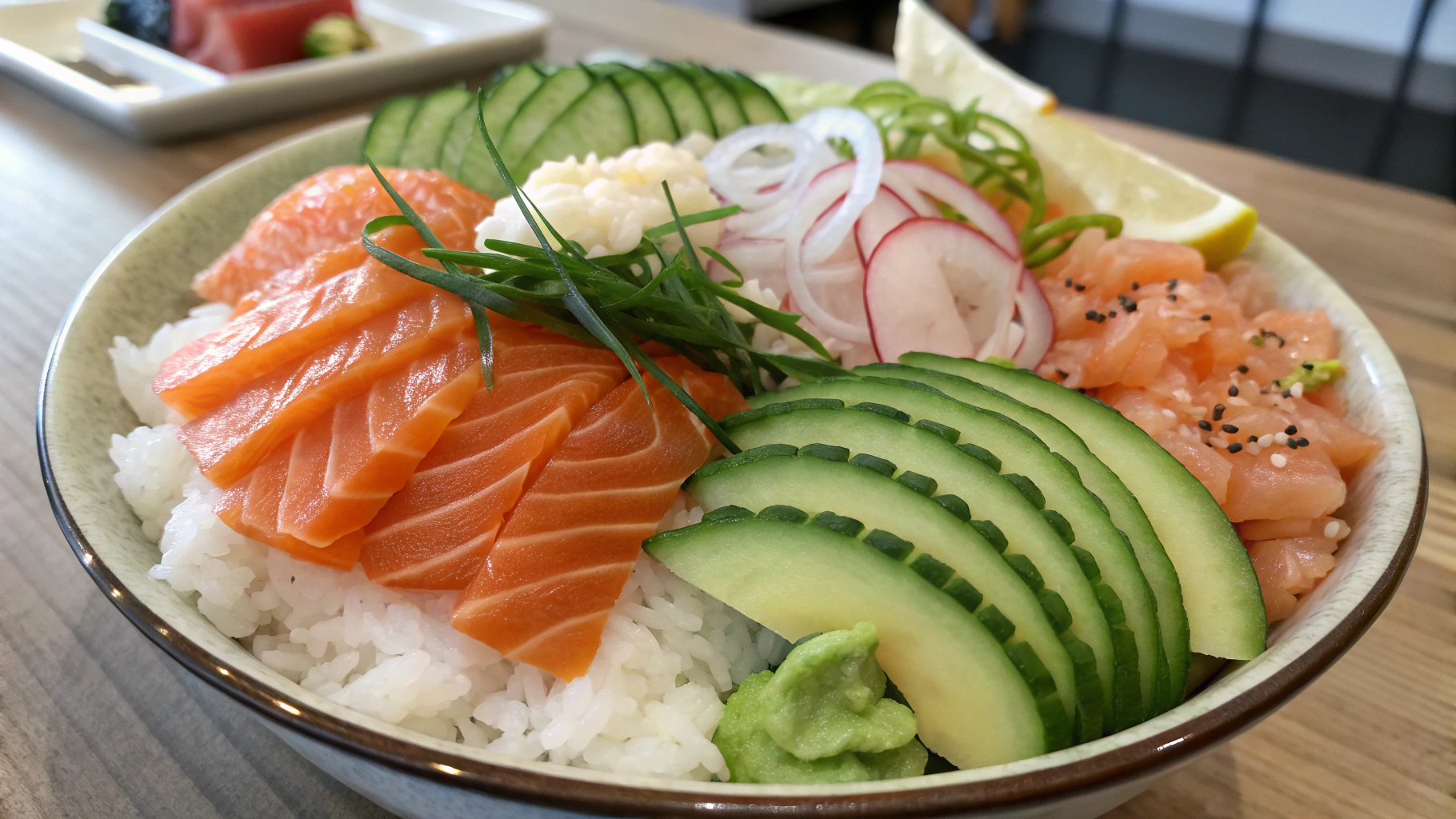Comment réussir un CHIRASHI THON SAUMON parfait 2 CHIRASHI THON SAUMON ingrediants