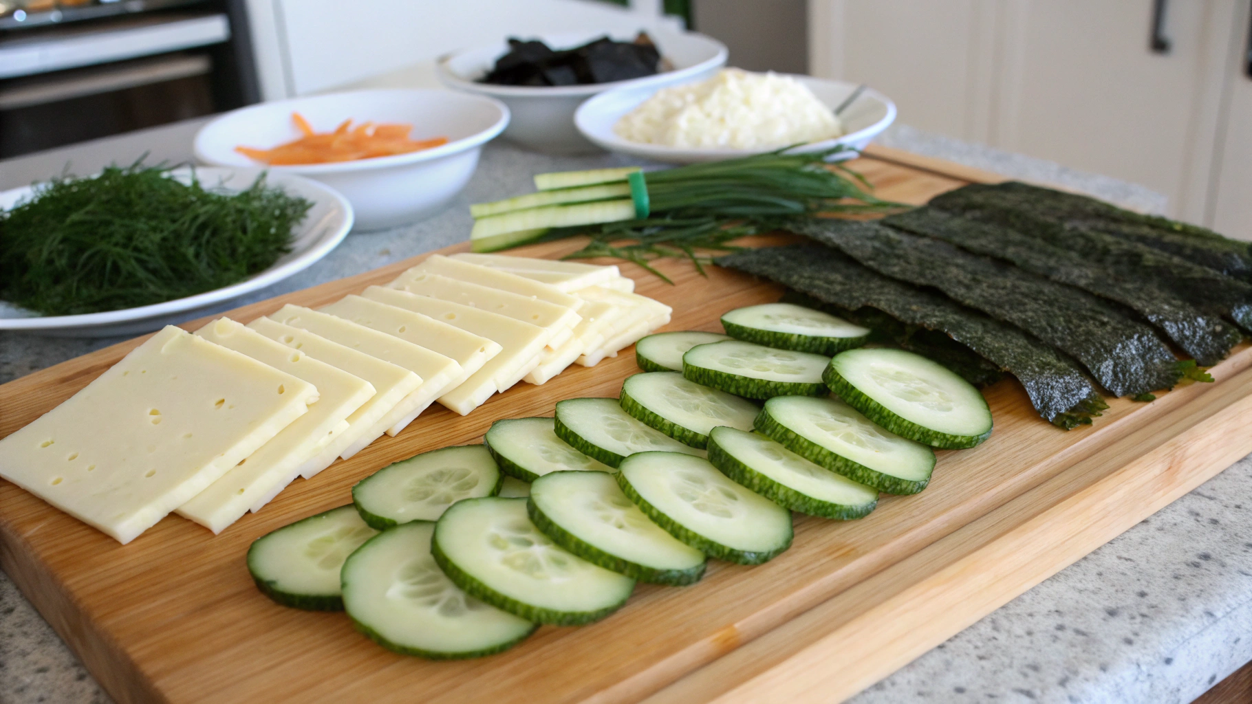 Comment réussir votre MAKI CONCOMBRE Cheese parfait ? 2 MAKI CONCOMBRE Cheese ingrediants