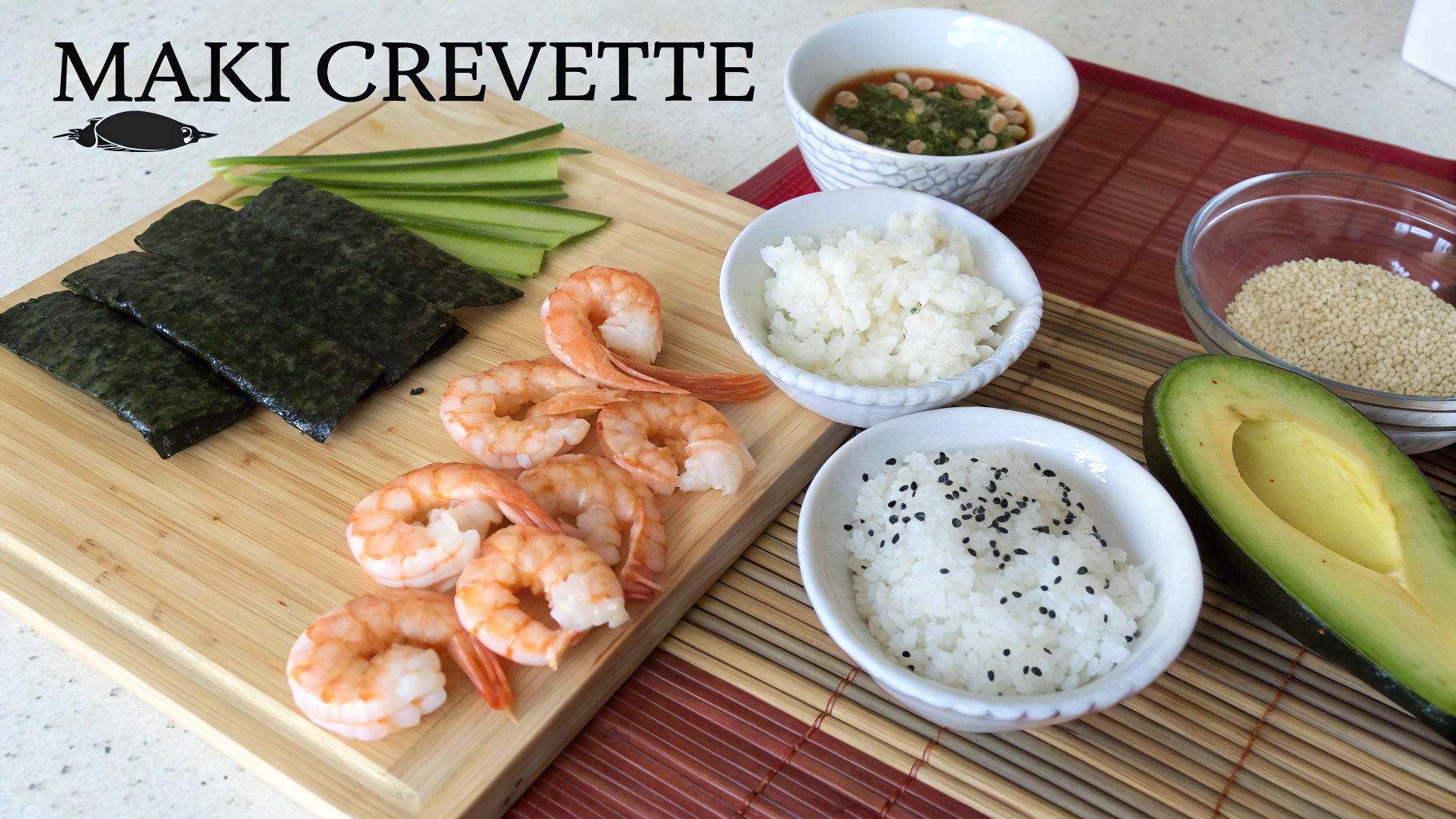 MAKI CREVETTE : Le secret de chef révélé ! 2 MAKI CREVETTE ingrediants