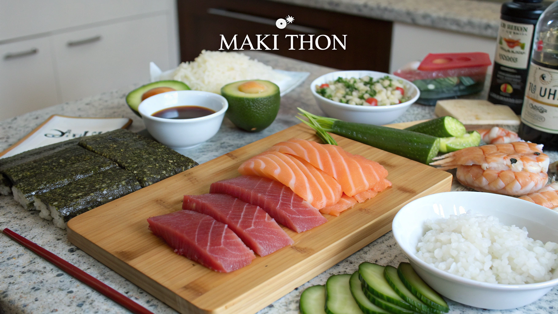 MAKI THON : Le secret ultime pour des makis maison irrésistibles 2 MAKI THON ingrediants